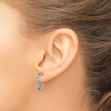 Sterling Silver Hoop Earrings with Marcasite, Square Pyramid Studded Design, Modern Geometric Style