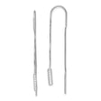 Sterling Silver Threader Earrings with Cubic Zirconia, Minimalist Bar Pull-Through Style
