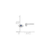 Sterling Silver Evil Eye Stud Earrings Sapphire Center