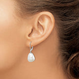 Sterling Silver Dangle Drop Earrings with Baroque Freshwater Pearls, Leverback Design
