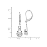 Sterling Silver Infinity Dangle Earrings with Cubic Zirconia Leverback Design for Women