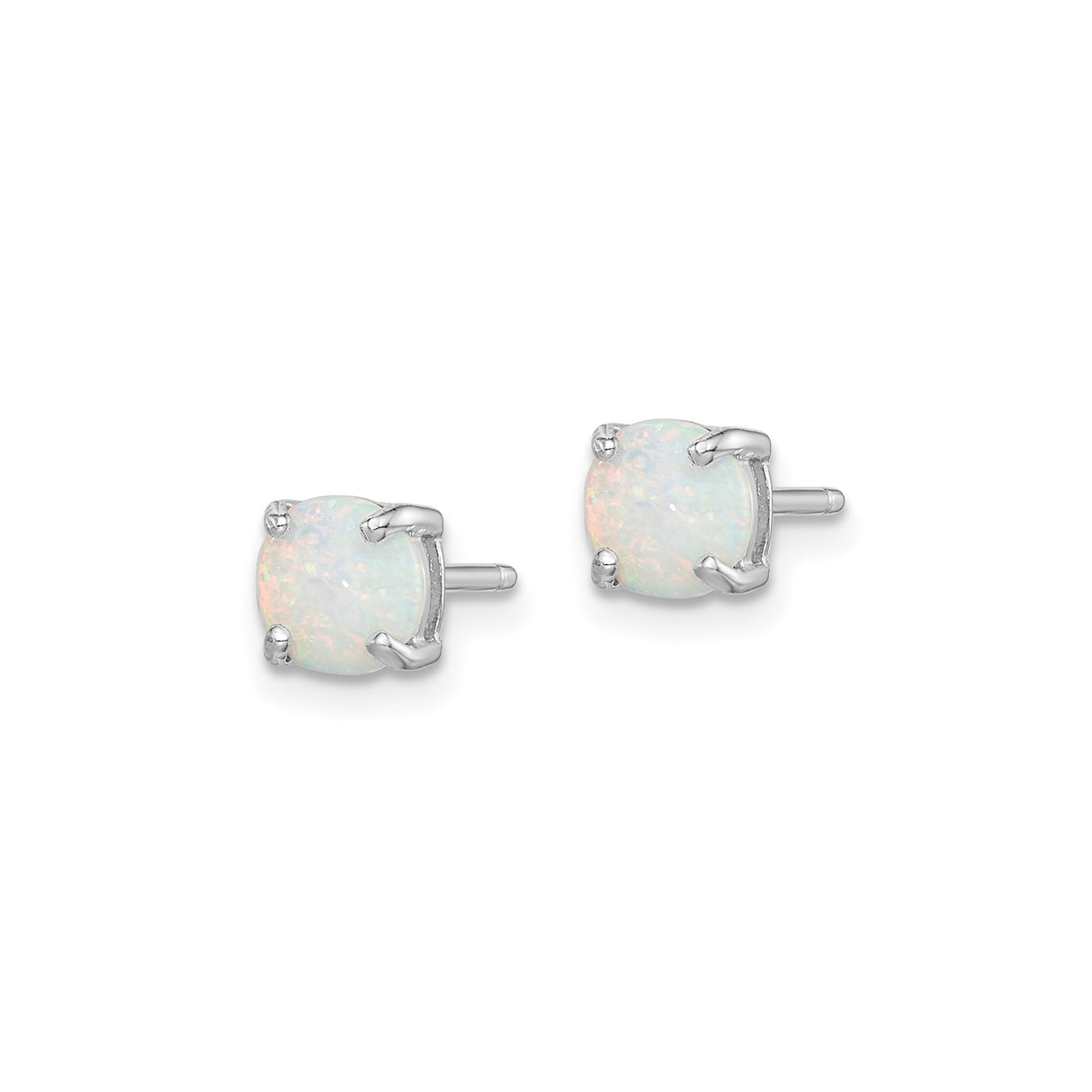 Sterling Silver Stud Earrings with Pink, Blue, and White Created Opals, Minimalist Trio Set