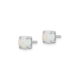 Sterling Silver Stud Earrings with Pink, Blue, and White Created Opals, Minimalist Trio Set