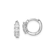 Sterling Silver Hoop Earrings with Cubic Zirconia in Shared Prong Setting