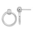 Sterling Silver Hoop Earrings with Pavé Cubic Zirconia, Modern Circle Design