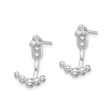 Sterling Silver Ear Climber Stud Earrings with Beaded Cluster Design for Women