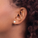 Sterling Silver Pearl Stud Earrings, White Freshwater Round Pearls, Minimalist Classic Style