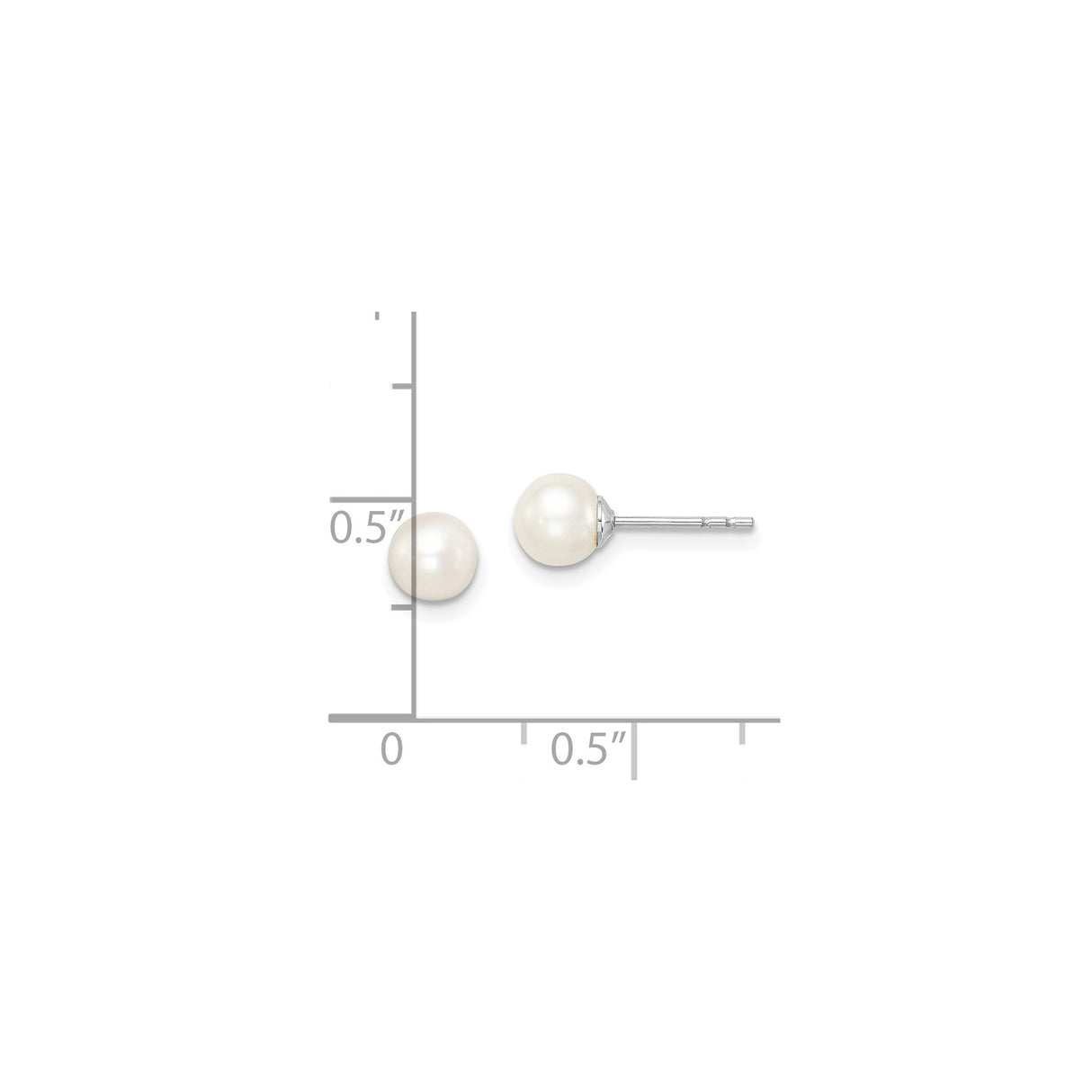 Sterling Silver Pearl Stud Earrings, White Freshwater Round Pearls, Minimalist Classic Style