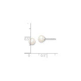 Sterling Silver Pearl Stud Earrings, White Freshwater Round Pearls, Minimalist Classic Style