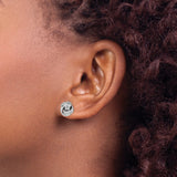 Sterling Silver Love Knot Stud Earrings Textured Finish