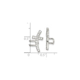 Sterling Silver Ear Climbers with Cubic Zirconia, Sideways Cross Christian Earrings for Women