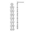 Sterling Silver Drop Earrings with Cascading Cubic Zirconia Bezel Set Design