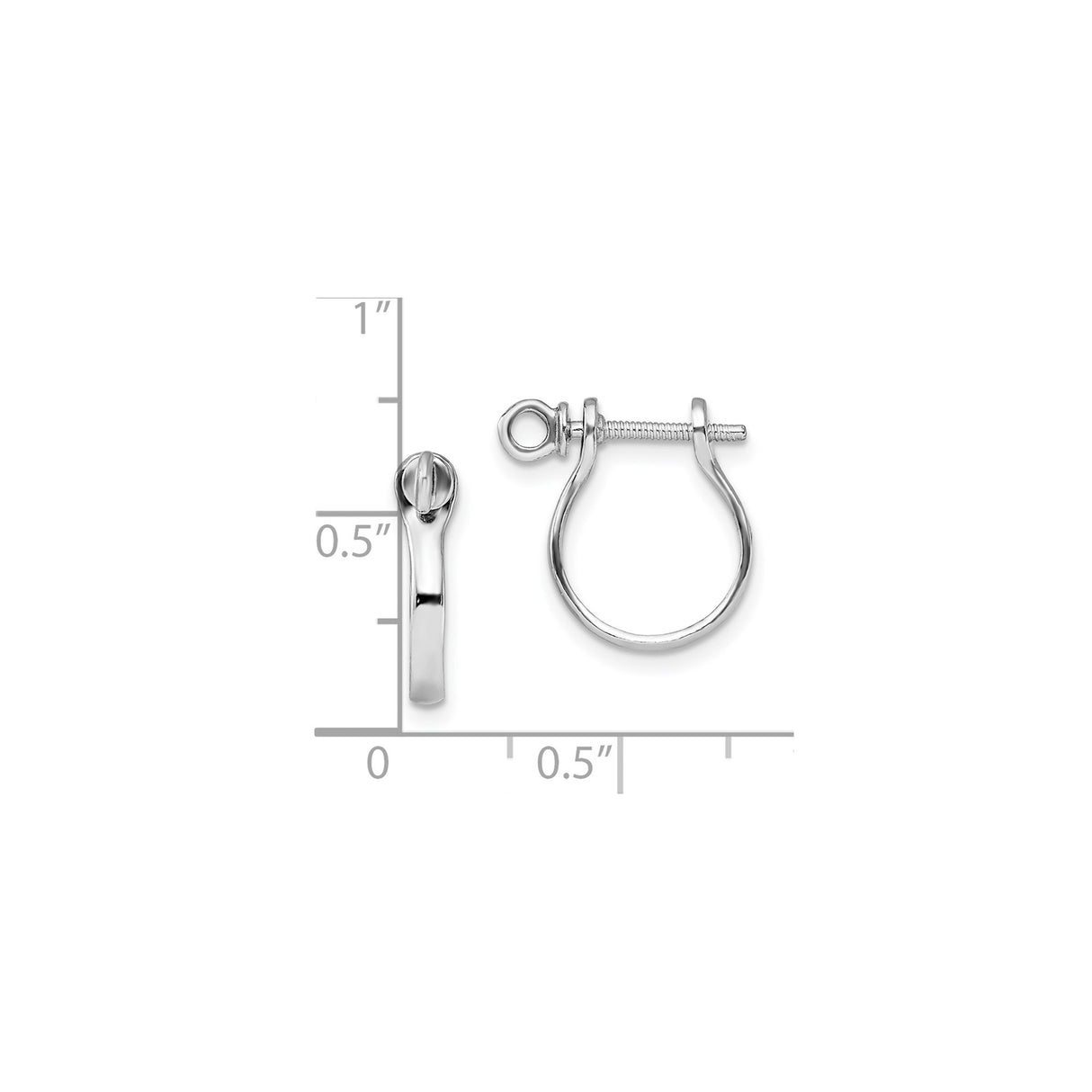 Sterling Silver Shackle Bail Pendant with Screw Closure, Nautical Industrial Design