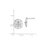 Sterling Silver Compass Rose Stud Earrings with North South East West Design