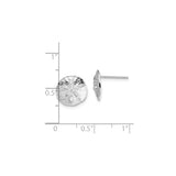 Sterling Silver Sand Dollar Stud Earrings, Textured Coastal Motif, Nautical Ocean Design