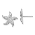 Sterling Silver Starfish Stud Earrings with Textured Detailing, Ocean-Inspired Coastal Style