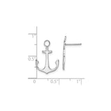 Sterling Silver Anchor Stud Earrings, Polished Nautical Design for Women