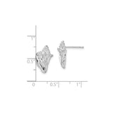 Sterling Silver Floral Bud Stud Earrings with Textured Petal Design