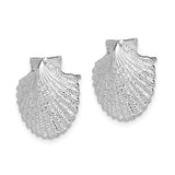 Sterling Silver Scallop Shell Stud Earrings, Coastal Nautical Theme for Women