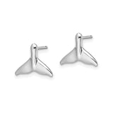 Sterling Silver Whale Tail Stud Earrings Minimalist Ocean