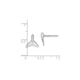 Sterling Silver Whale Tail Stud Earrings Minimalist Ocean