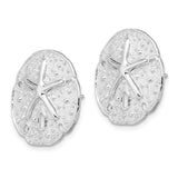 Sterling Silver Sand Dollar Stud Earrings, Nautical Beach Theme for Women