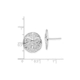 Sterling Silver Sand Dollar Stud Earrings, Ocean Inspired Sea Life Design for Women