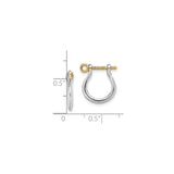 Sterling Silver Pendant, Two Tone Horseshoe Clamp, Nautical Shackle Charm, Unisex Jewelry
