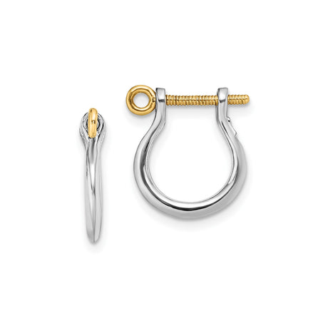 Sterling Silver Pendant, Two Tone Horseshoe Clamp, Nautical Shackle Charm, Unisex Jewelry