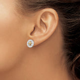 Two-Tone Compass Earrings Silver And 14K Gold With Markings