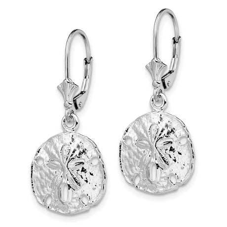 Sterling Silver Sand Dollar Drop Earrings, Nautical Ocean-Inspired Design for Women