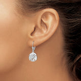 Sterling Silver Sand Dollar Drop Earrings, Nautical Ocean-Inspired Design for Women