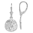 Sterling Silver Sand Dollar Drop Earrings, Nautical Ocean-Inspired Design for Women