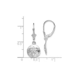 Sterling Silver Dangle Earrings with Sand Dollar Charm, Coastal Ocean Theme for Women