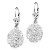Sterling Silver Sand Dollar Dangle Earrings, Nautical Beach-Inspired Design for Women