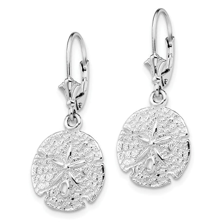 Sterling Silver Sand Dollar Dangle Earrings, Nautical Beach-Inspired Design for Women