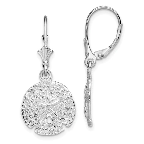 Sterling Silver Sand Dollar Dangle Earrings, Nautical Beach-Inspired Design for Women