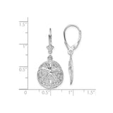 Sterling Silver Dangle Earrings, Textured Sand Dollar Drop, Nautical Beachwear Jewelry