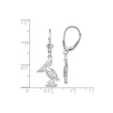 Sterling Silver Pelican Dangle Earrings, 3D Bird Charms, Nautical Ocean Wildlife Design