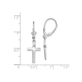 Sterling Silver Dangle Earrings with Latin Cross Design and Leverback Hooks