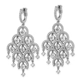 Sterling Silver Chandelier Drop Earrings with Cubic Zirconia, Vintage Cascading Teardrop Design