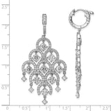 Sterling Silver Chandelier Drop Earrings with Cubic Zirconia, Vintage Cascading Teardrop Design