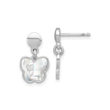Sterling Silver Butterfly Dangle Earrings with Mother of Pearl Inlay, Boho Style for Women