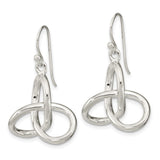 Sterling Silver Dangle Earrings with Openwork Trinity Knot, Celtic Irish Heritage Design