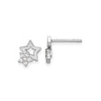 Sterling Silver Star Stud Earrings with Cubic Zirconia and Open Cut Celestial Design