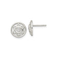 Sterling Silver Lotus Stud Earrings with Cubic Zirconia, Open Flower Design, Zen Yoga Jewelry