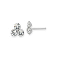 Sterling Silver Stud Earrings with Clear Cubic Zirconia, Triangle Cluster Design