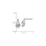 Sterling Silver Teardrop Stud Earrings With Openwork CZ