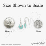 Sterling Silver Dangle Earrings with Created Turquoise, Bezel Set Minimalist Design