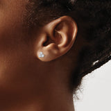 Sterling Silver Stud Earrings with Triangular Bezel Set Cubic Zirconia Trio, Minimalist Design